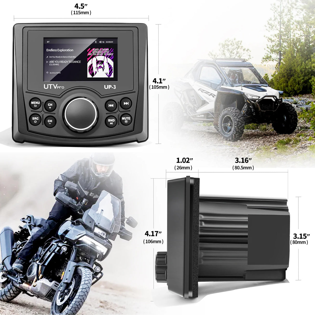 יחידת מקור ימית Velex UP3 עם Bluetooth ומסך צבעוני