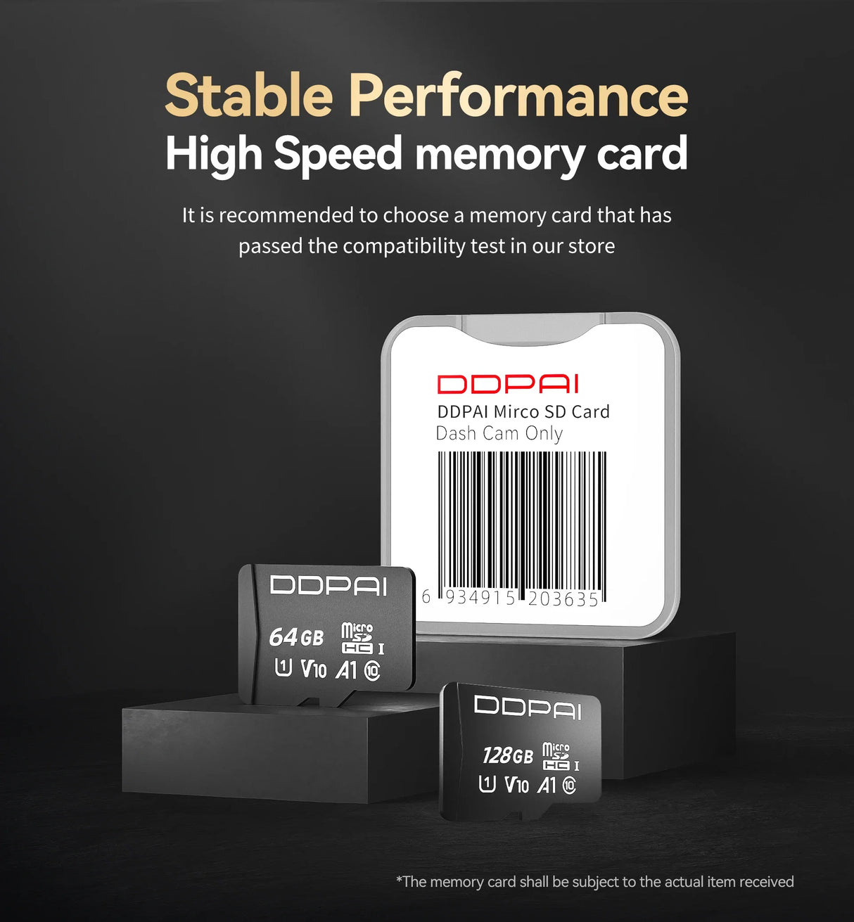 כרטיס זיכרון microSD 128GB DDPAI U3 V30 A1