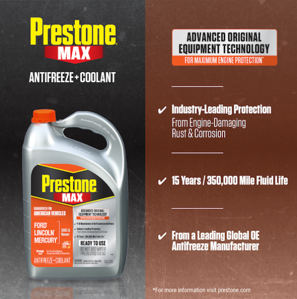 Prestone® MAX לרכבים אמריקאיים (כתום) נוזל קירור ונוגד קפיאה