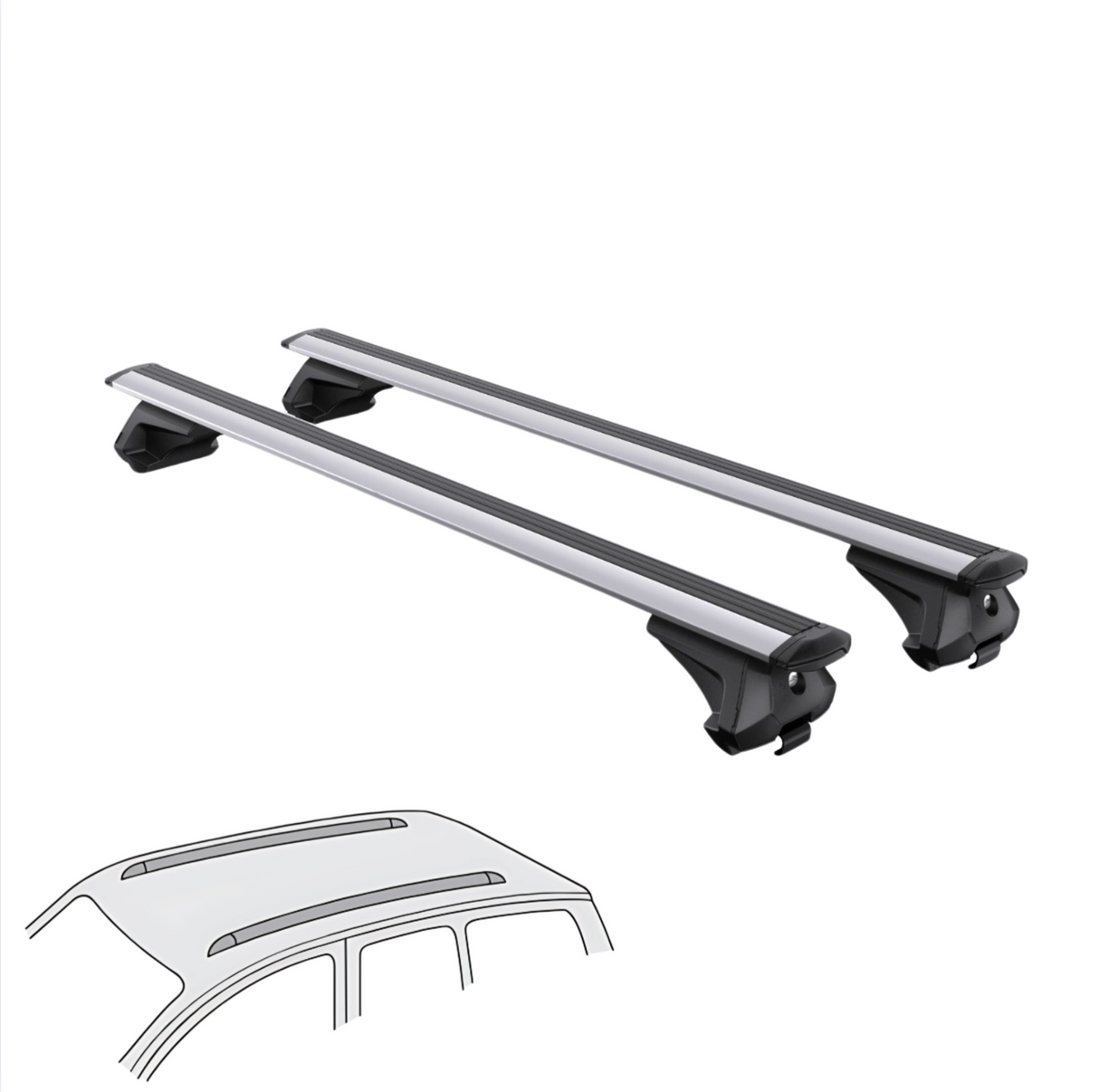 גגון רוחב אלומיניום 135 ס"מ לרכבים עם מסילות צמודות – AMERICAN EAGLE