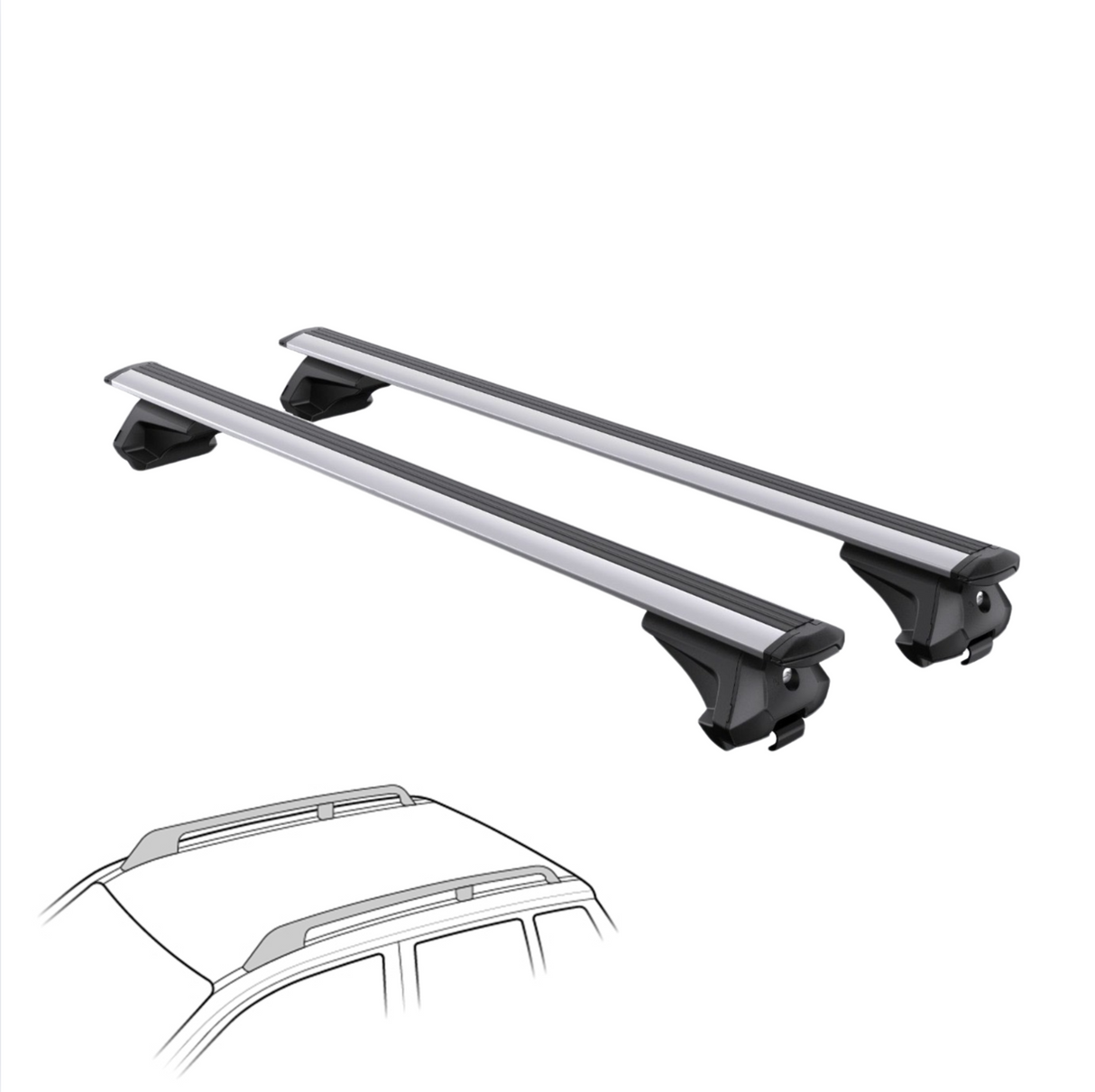 גגון רוחב אלומיניום 120 ס"מ לרכבים עם מסילות מוגבהות – AMERICAN EAGLE