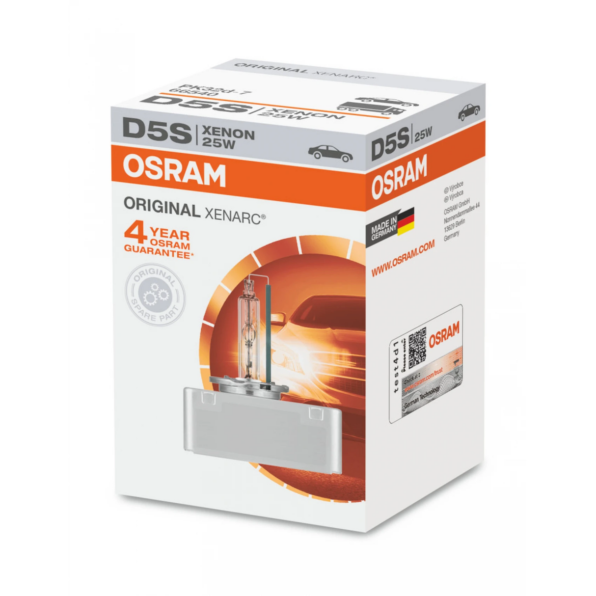 נורת קסנון (יחידה אחת) OSRAM D5S XENARC ORIGINAL