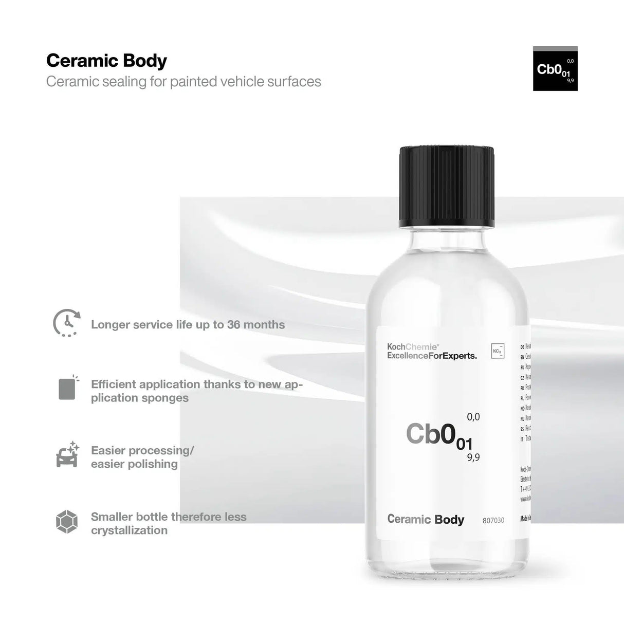 Cb0.01 | ציפוי ננו קרמי לגוף הרכב Koch Chemie