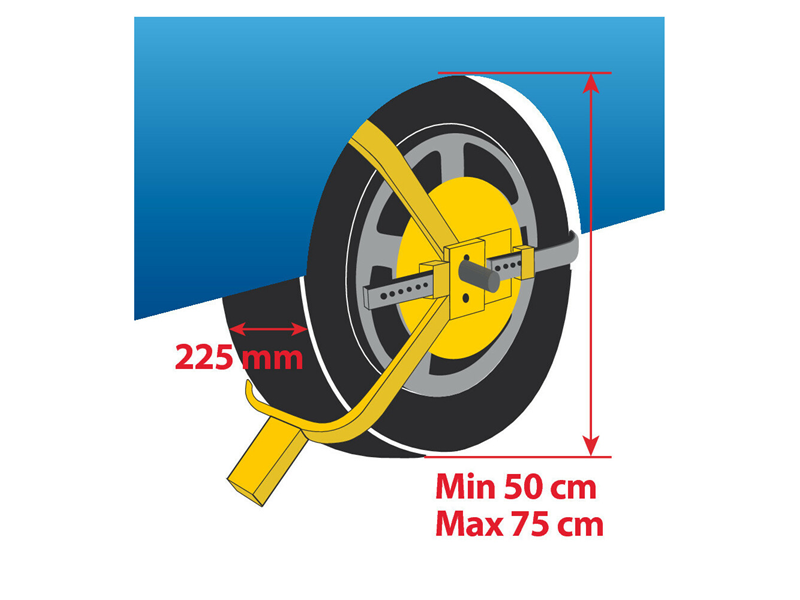מנעול סנדל כבד לגלגל הרכב