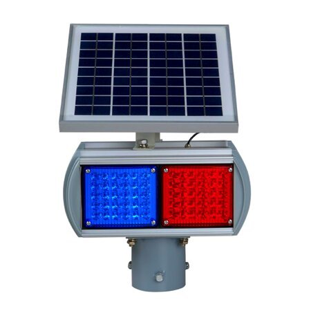 גוף תאורה מהבהב סולארי 2 מנורות כחול אדום