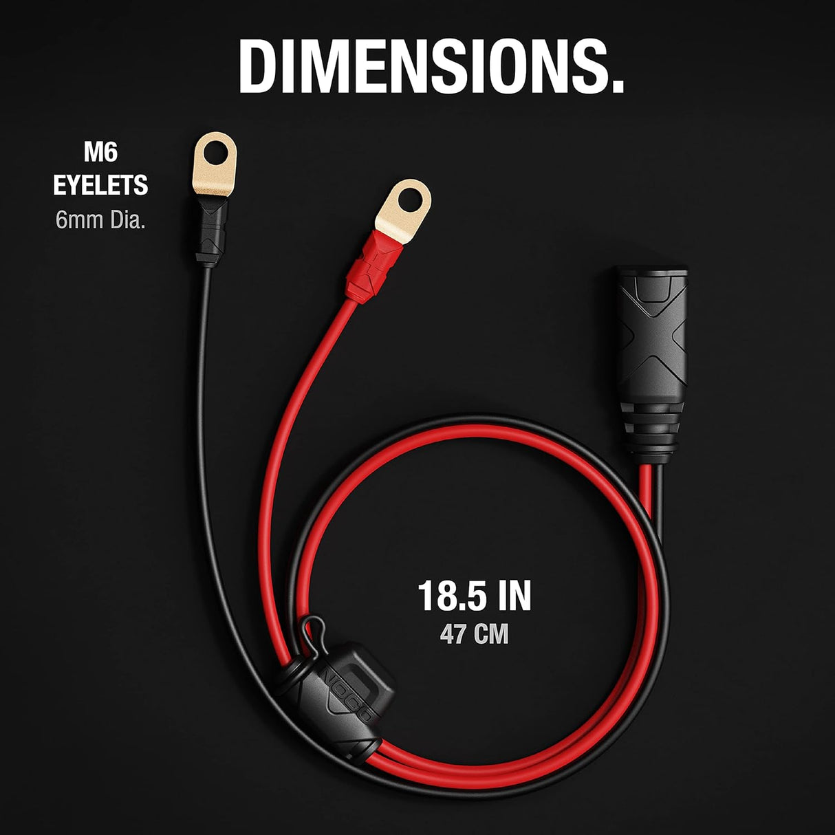 כבל חיבור קבוע למצבר 6 מ״מ למטעני NOCO GENIUS GC002