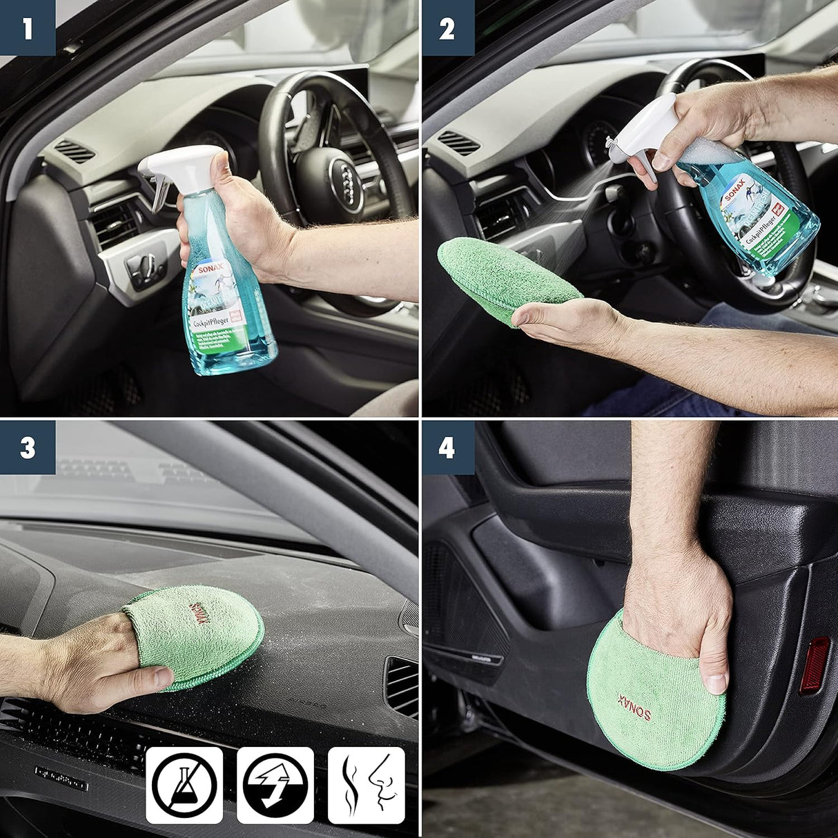 ספריי ניקוי וטיפוח לפלסטיקה פנימית ברכב SONAX Ocean Fresh 500ml