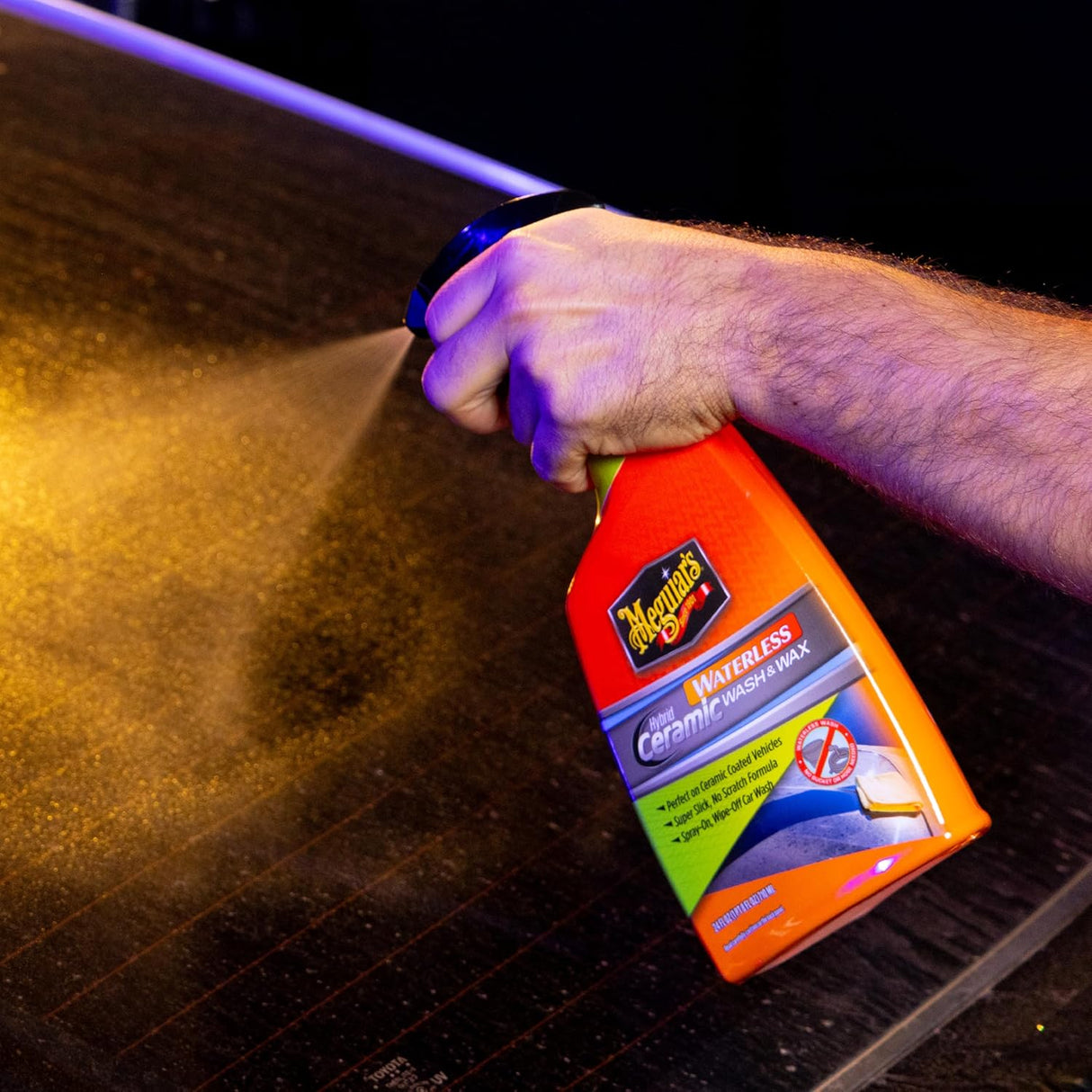 Meguiar's Hybrid Ceramic Waterless Wash & Wax - שטיפה והגנה קרמית ללא מים (710 מ"ל)