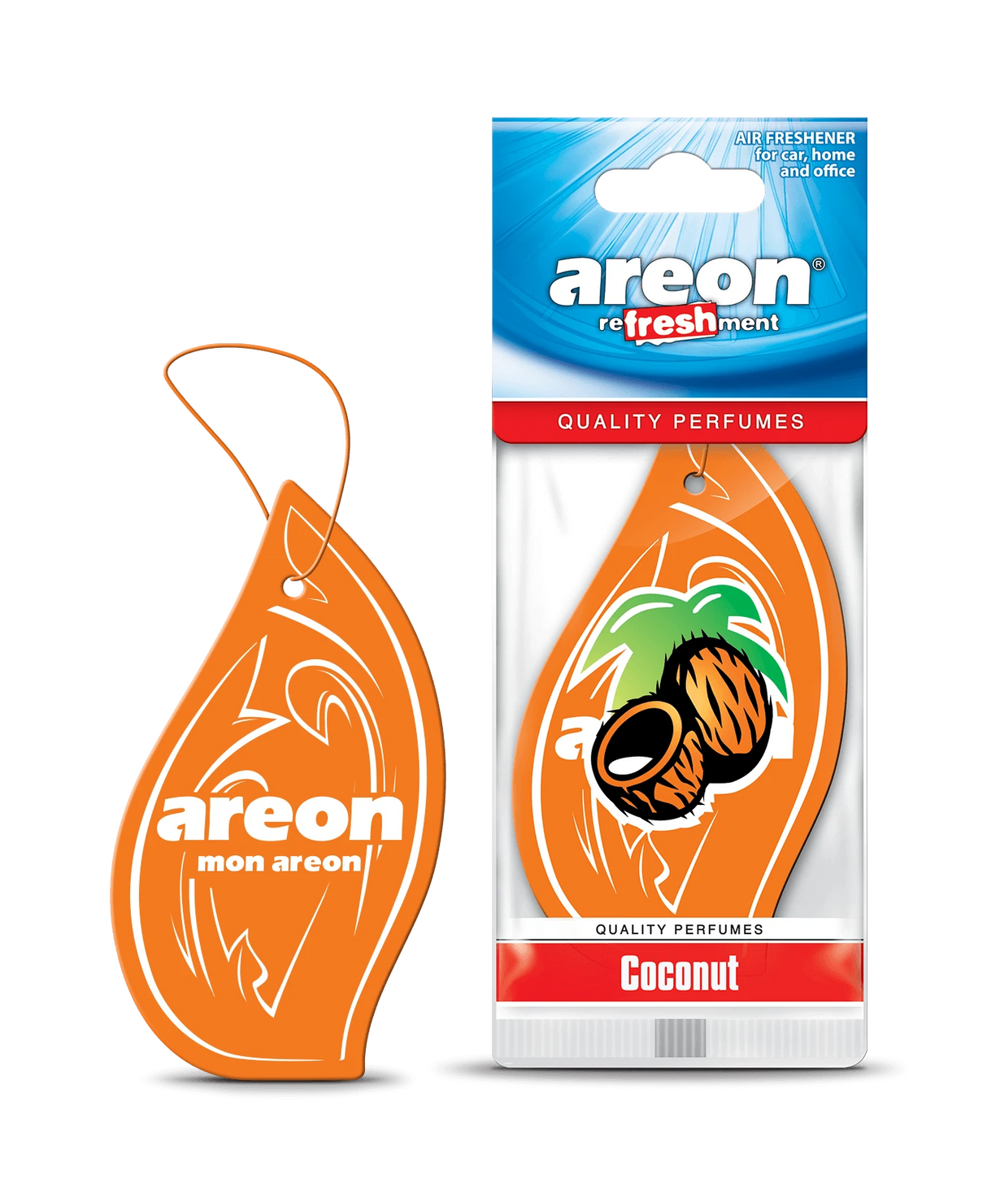 AREON Mon Areon Coconut MKS01 – עץ ריח תלוי בניחוח קוקוס טרופי, מתקתק ומרגיע
