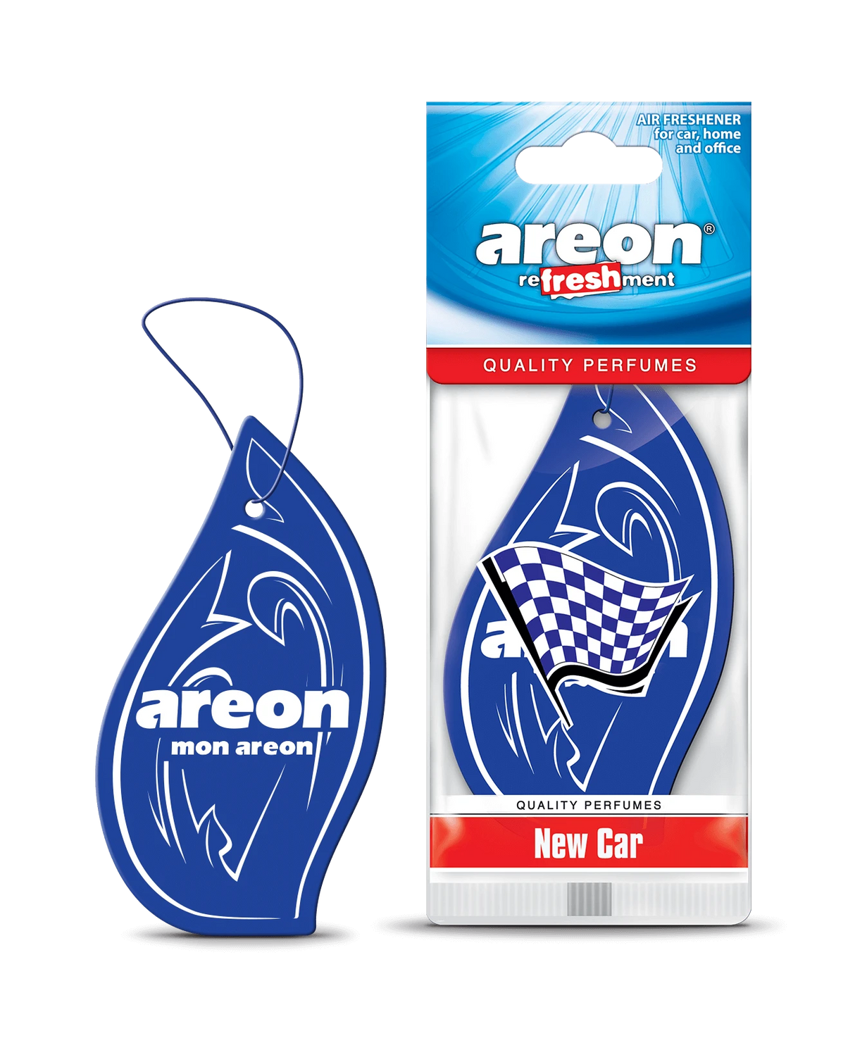 AREON Mon Areon New Car MKS07 – עץ ריח תלוי בניחוח עור וטבק רך “New Car”