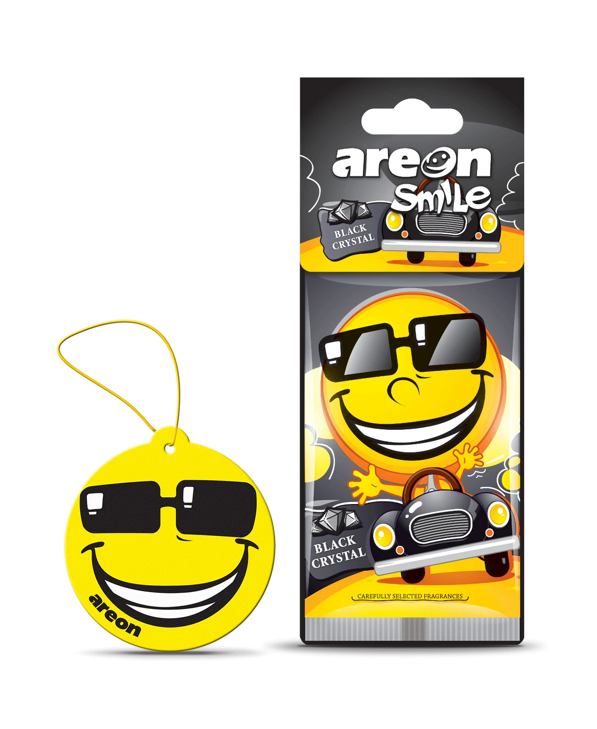 AREON SMILE Black Crystal ASD19 – עץ ריח תלוי בניחוח Black Crystal