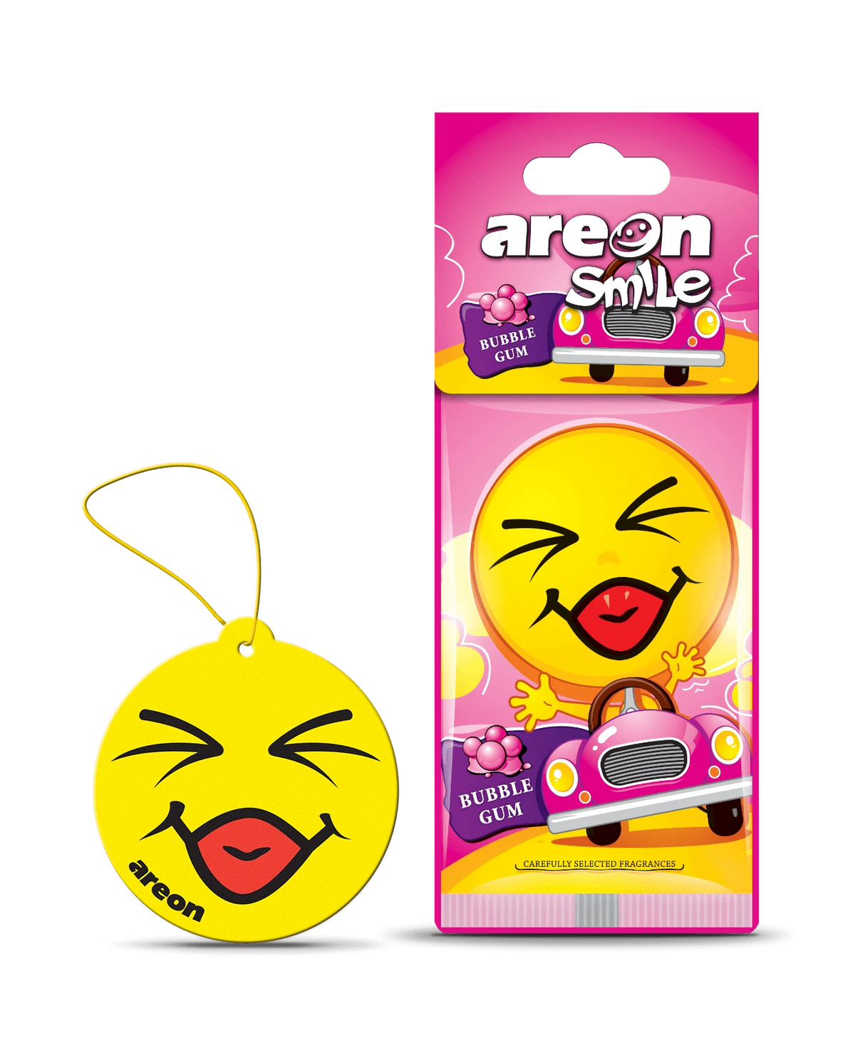 AREON SMILE Bubble Gum ASD12 – עץ ריח תלוי בניחוח מסטיק בועות