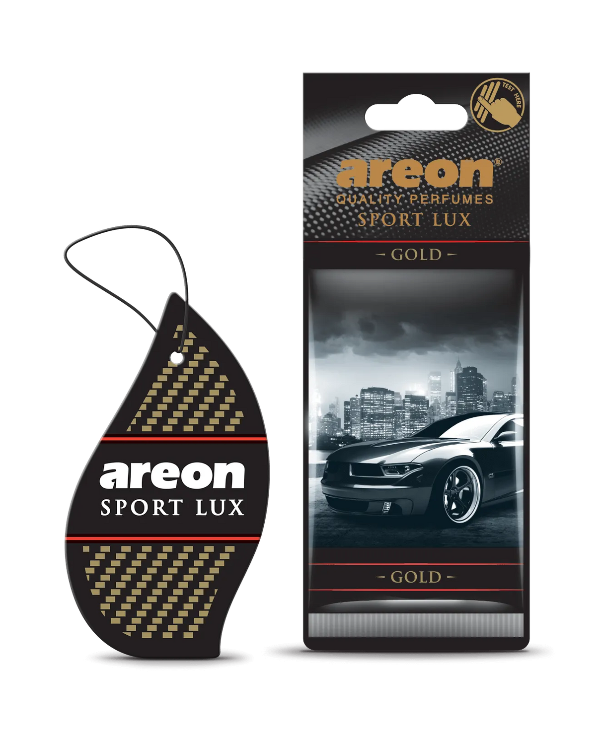 AREON Sport Lux Gold SL01 – עץ ריח תלוי בניחוח עצי-ענברי יוקרתי
