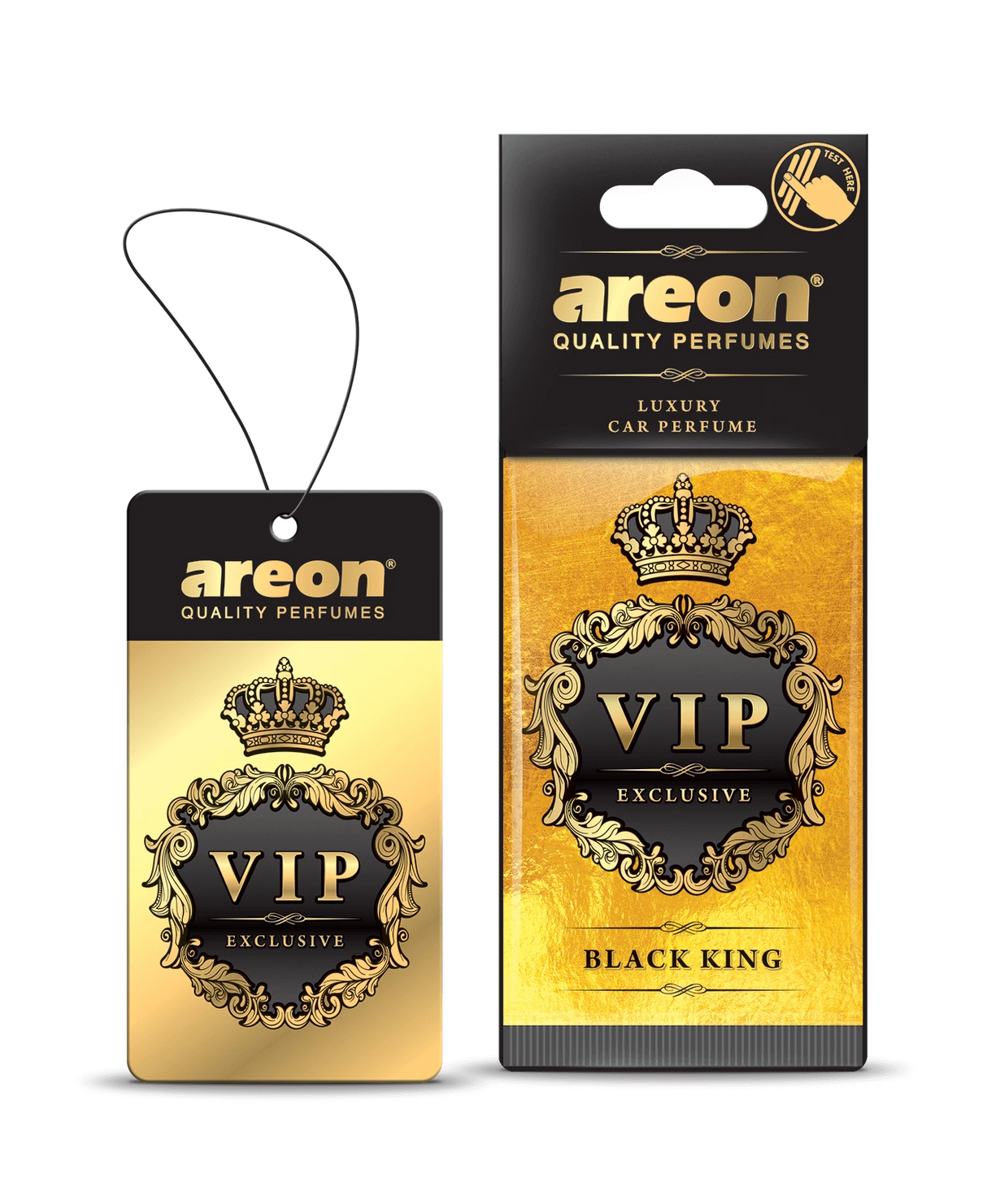 AREON VIP Black King VIP02 – עץ ריח תלוי בניחוח מסתורי, רענן וחושני “Black King”