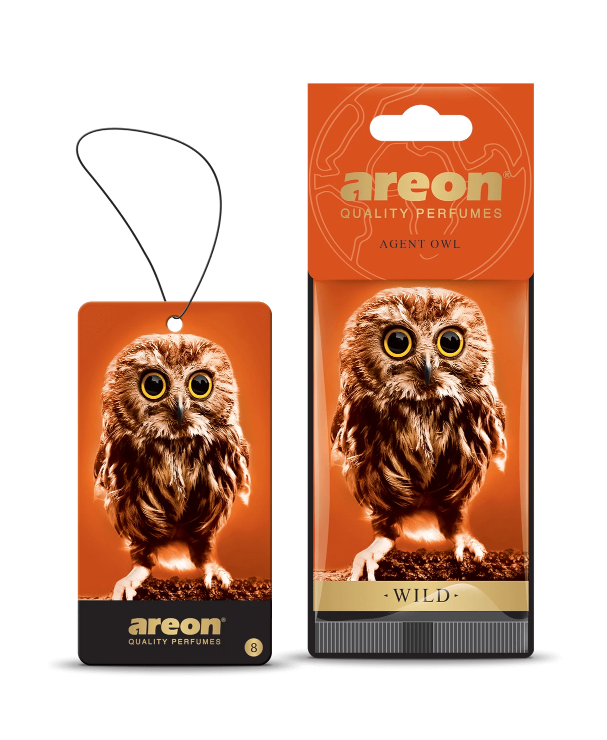 AREON Wild Agent Owl AW08 – עץ ריח תלוי בניחוח עצי-אמברי אלגנטי