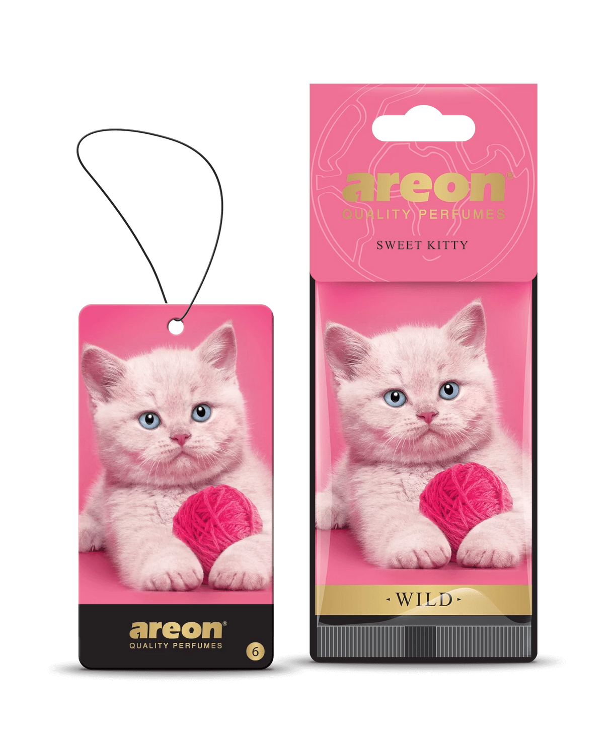 AREON Wild Sweet Kitty AW06 – עץ ריח תלוי בניחוח פרחוני-פירותי עשיר