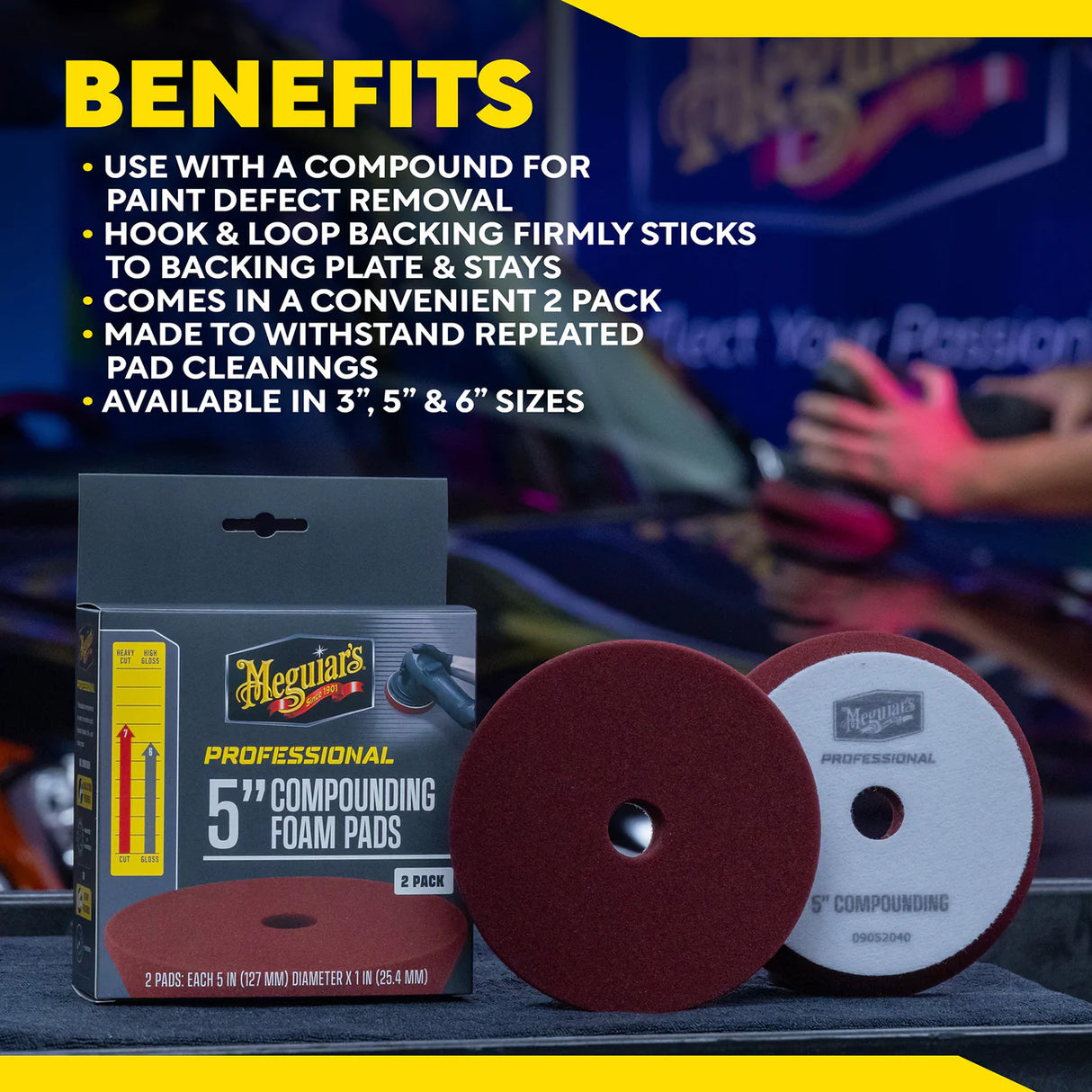 פדי פוליש קומפאונד 5 אינץ׳ Meguiar's M5CFP2 – מארז 2 יחידות