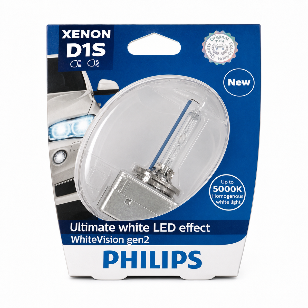 נורת קסנון Philips D1S WhiteVision gen2 מקורית