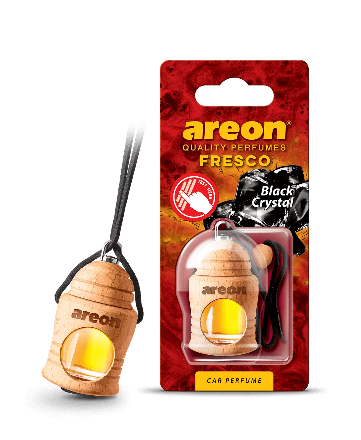 AREON FRESCO Classic Black Crystal FRTN17 – מפיץ ריח עץ תלוי בניחוח “Black Crystal”