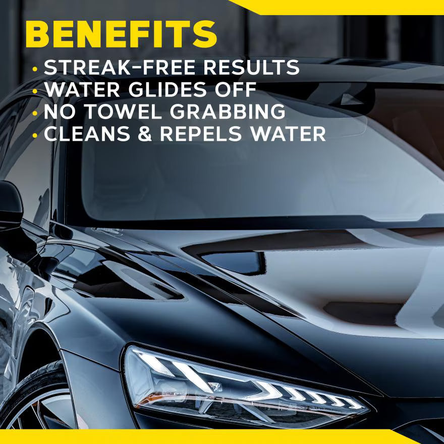 Meguiar’s Ultimate Glass Cleaner – ספריי לניקוי והגנה על חלונות ודחיית מים