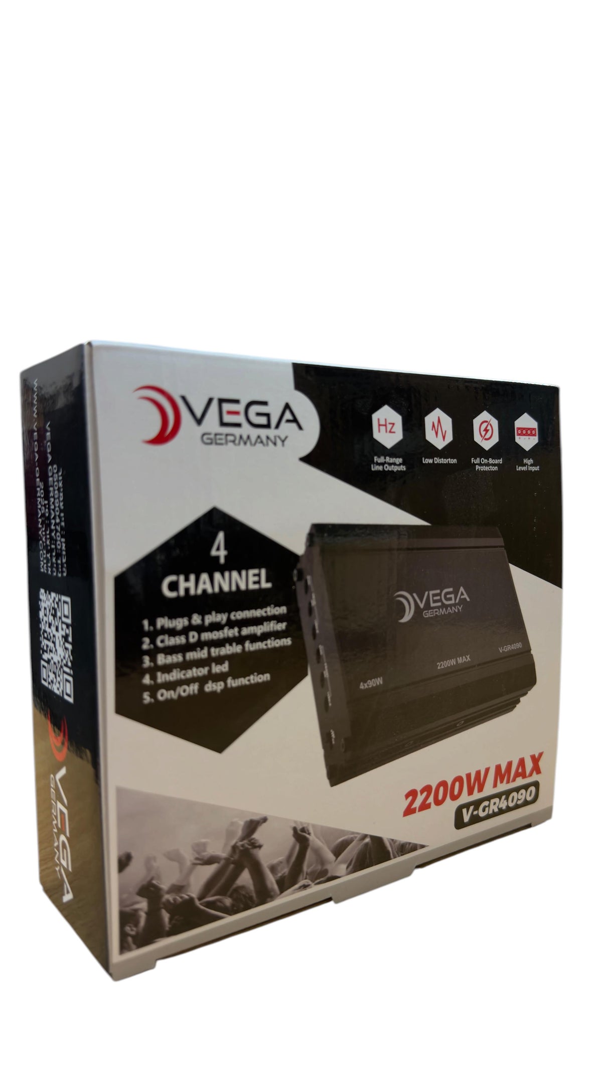 מגבר 4 ערוצים שקע תקע למולטימדיה אנדרואיד VEGA Germany V-GR4090
