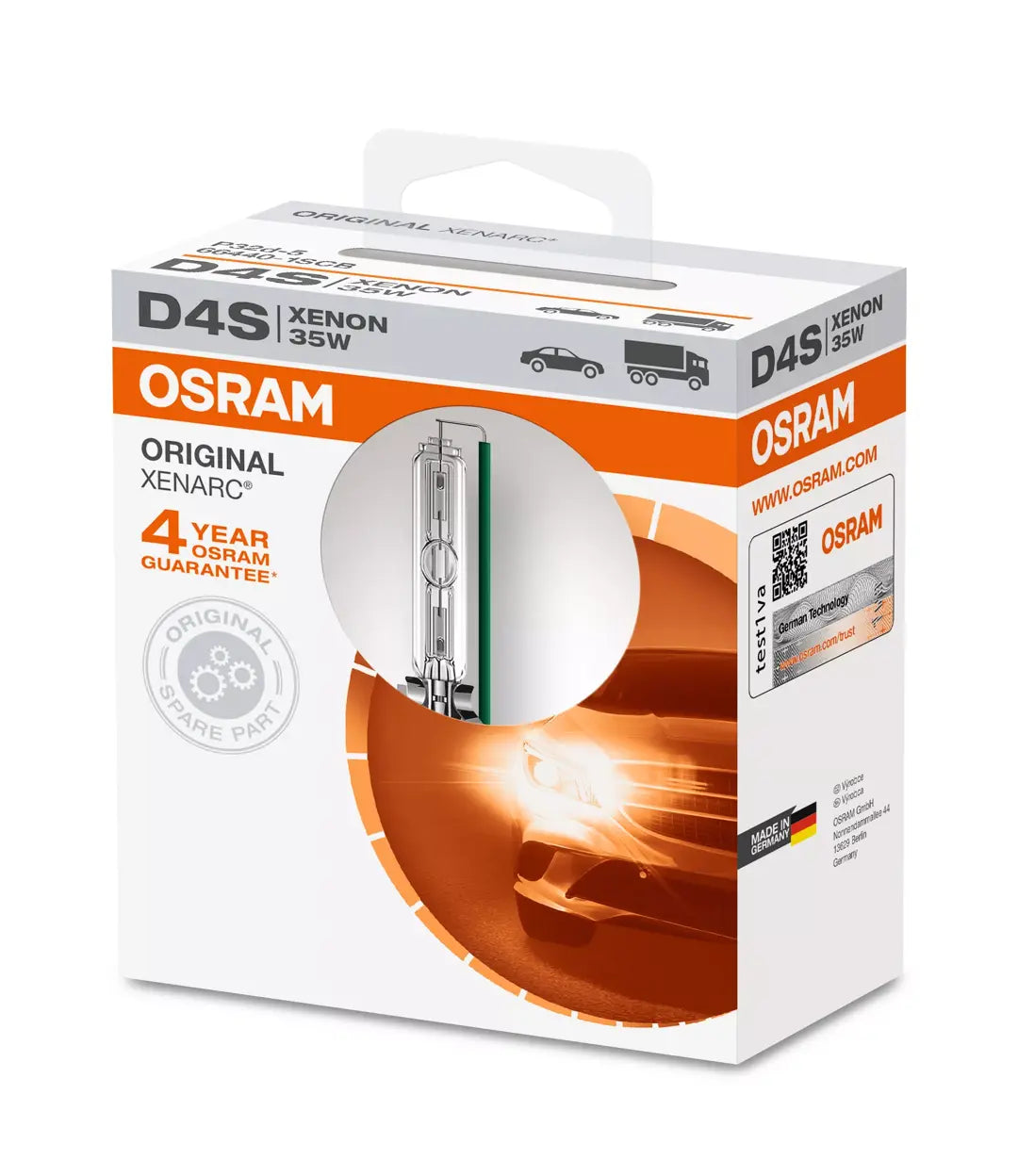 נורת קסנון (יחידה אחת) OSRAM D4S XENARC ORIGINAL