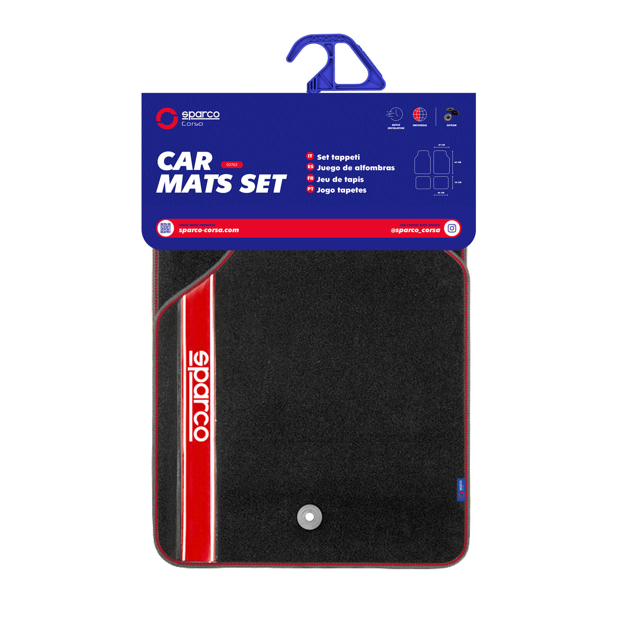 סט שטיחי רכב Sparco אדום