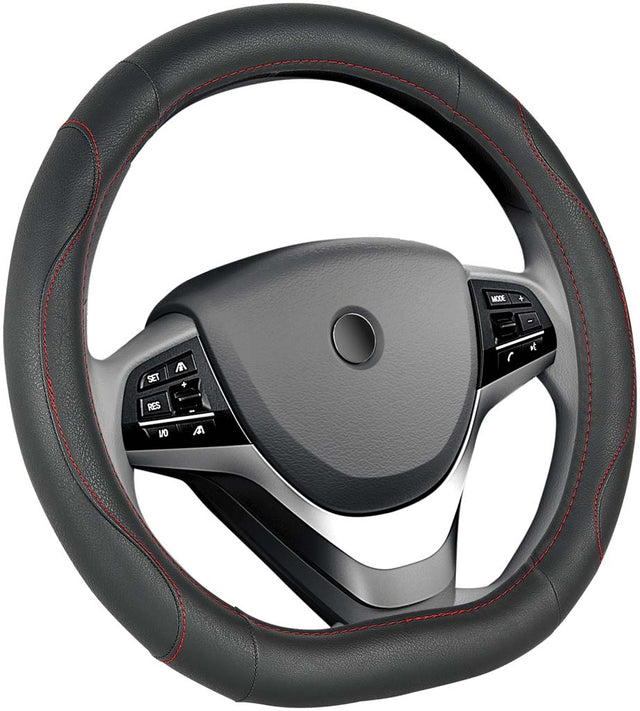 כיסוי הגה M שחור סקיי תפר אדום TYPE-D – תמונת המוצר