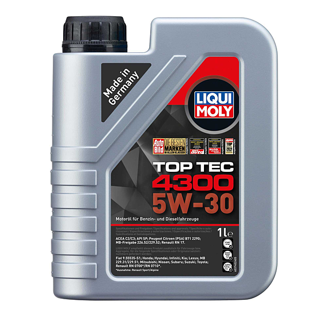 שמן מנוע סנתטי Liqui Moly 4300 5W30 5 ליטר