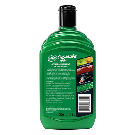 Turtle Wax Carnauba Liquid Wax 500ml | ווקס קרנובה מבריק ועמיד עם הגנה מתקדמת