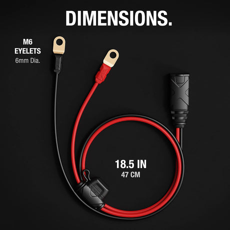 כבל חיבור קבוע למצבר 6 מ״מ למטעני NOCO GENIUS GC002