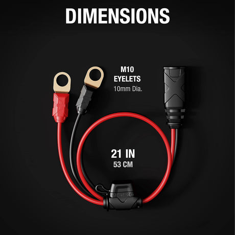 כבל חיבור קבוע למצבר 10 מ״מ למטעני NOCO GENIUS GC008