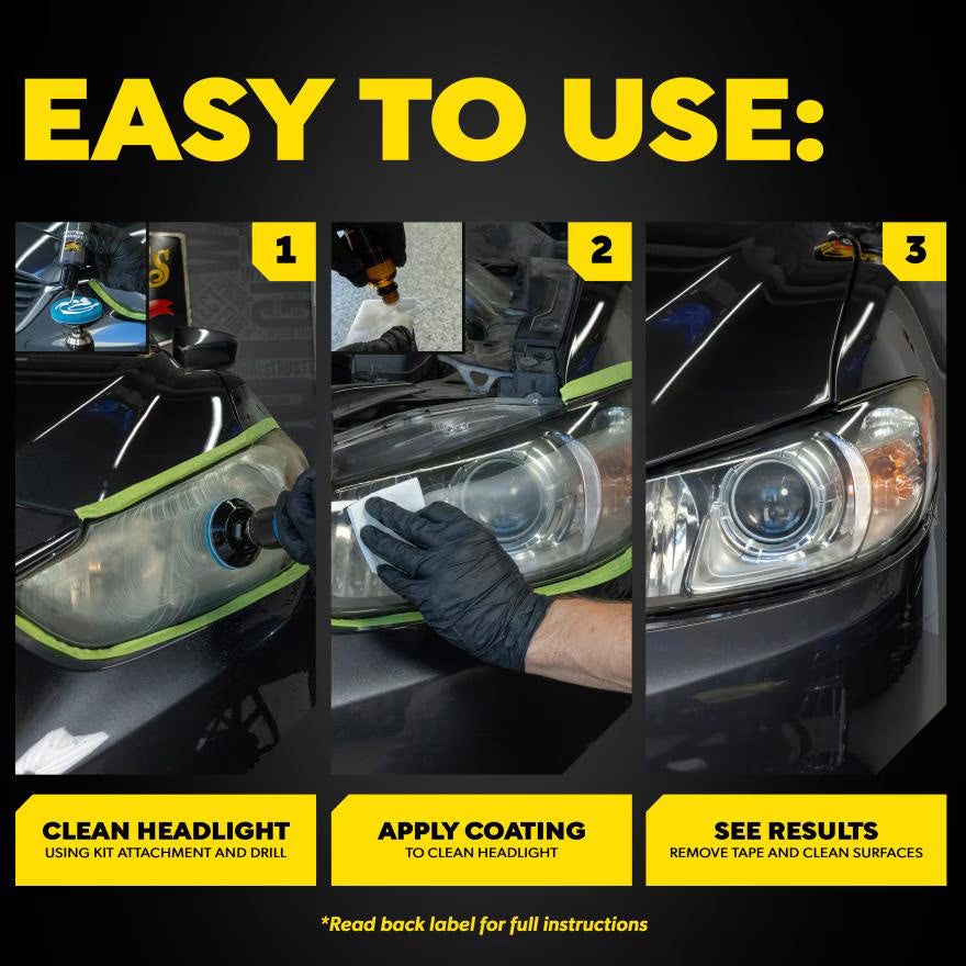 ערכה לחידוש פנסים Meguiar’s Heavy Duty Headlight Kit