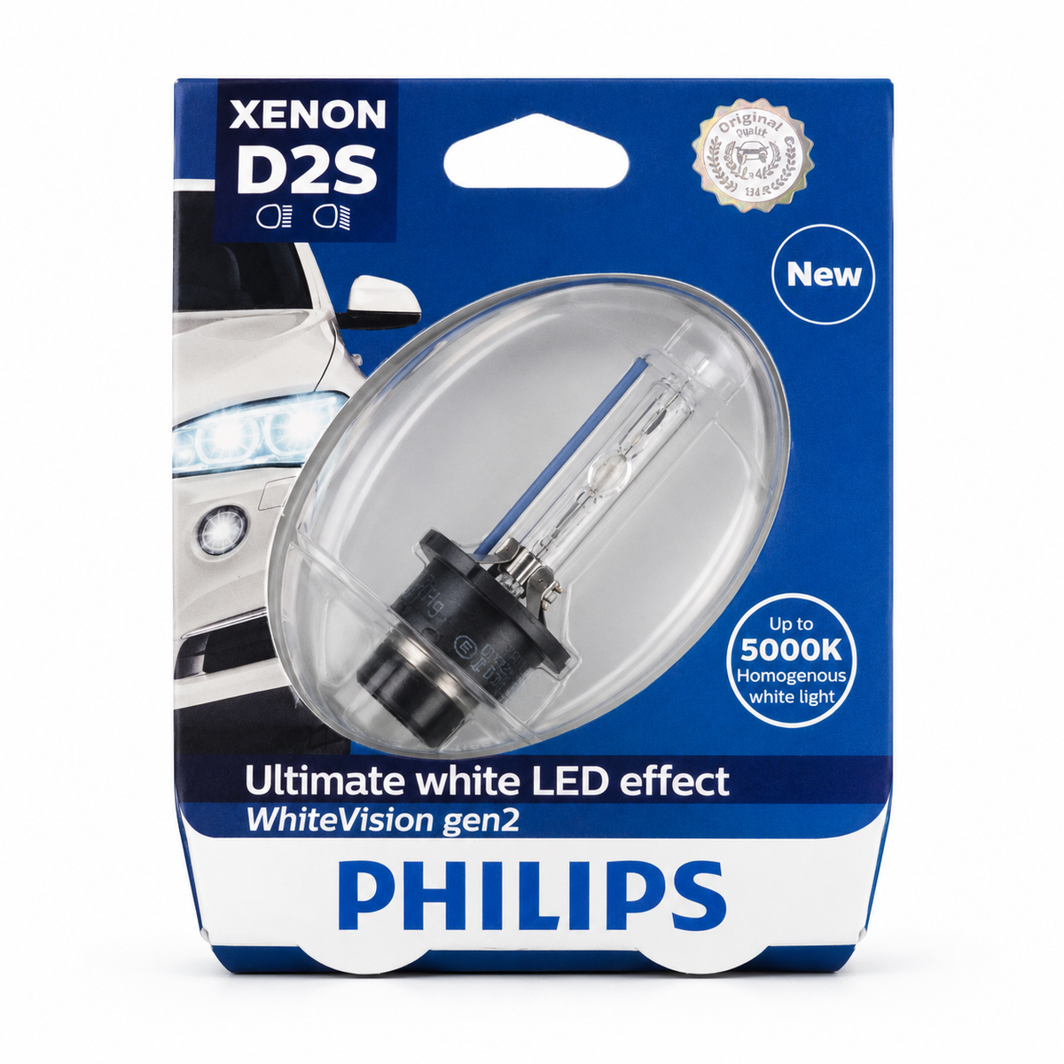 נורת קסנון Philips D2S WhiteVision gen2 מקורית