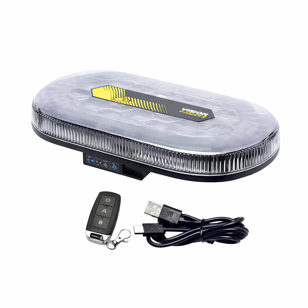 פס תאורה LED כחול אדום נטען עם שלט 35 ס״מ