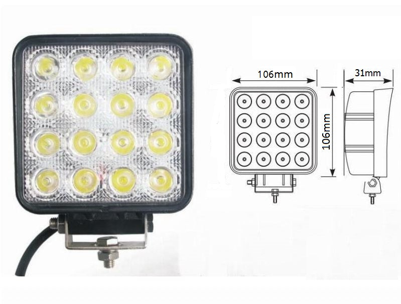 פנס עבודה LED מרובע 4 אינץ׳ – 16 לדים 10–30V – תמונת המוצר
