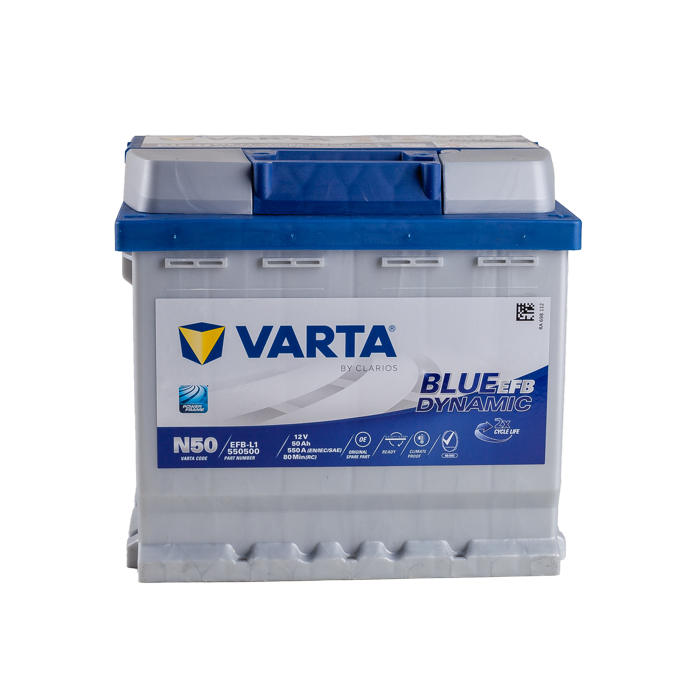 מצבר רכב 50 אמפר EFB – VARTA N50 START-STOP PLUS