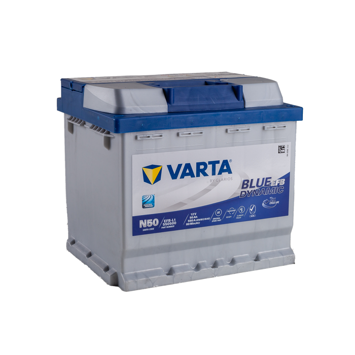 מצבר רכב 50 אמפר EFB – VARTA N50 START-STOP PLUS