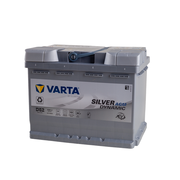 מצבר רכב 60 אמפר AGM – VARTA D52 START-STOP PLUS