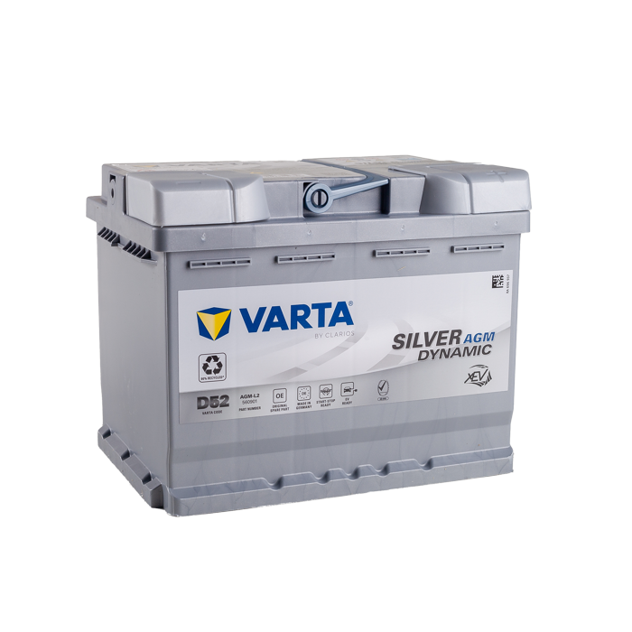 מצבר רכב 60 אמפר AGM – VARTA D52 START-STOP PLUS