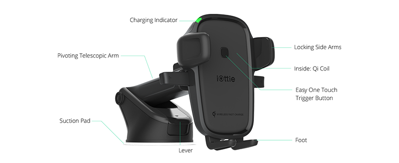 iOttie Easy One Touch Wireless 2 מעמד עם טעינה אלחוטית פרטי מוצר