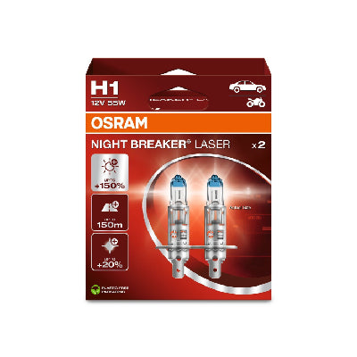 זוג נורות הלוגן H1 NIGHT BREAKER LASER