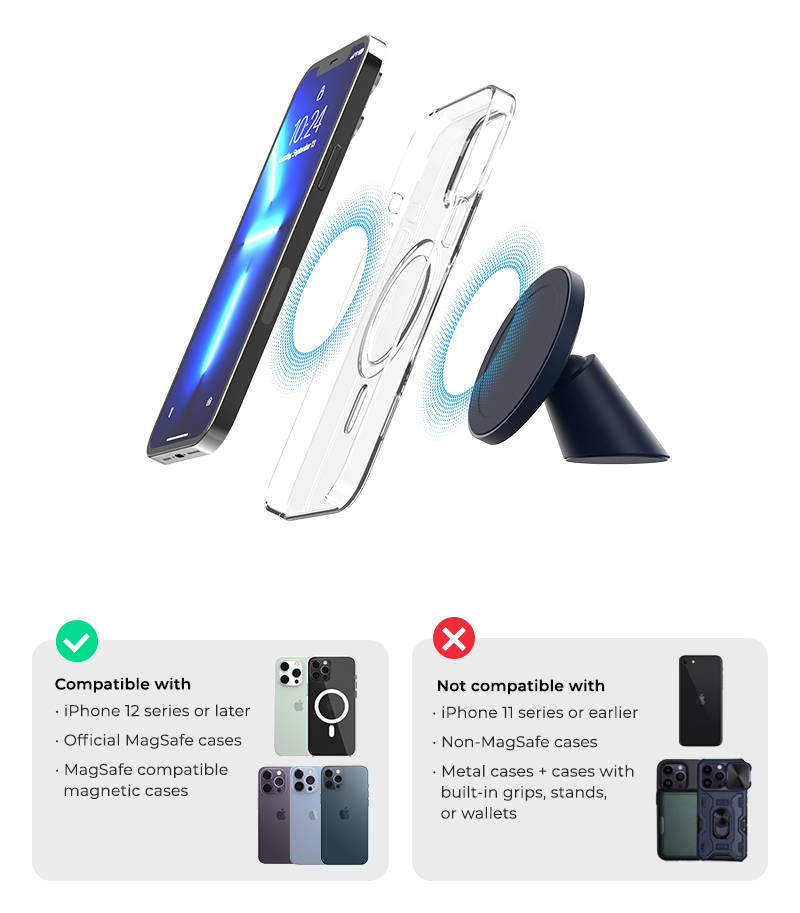 iOttie Velox Mini מעמד MagSafe שטוח לרכב תמונה מספר 9